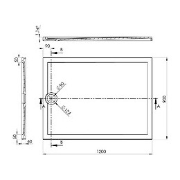 Receveur De Douche Extra Plat En Polybéton Slim 120 X 90 Cm