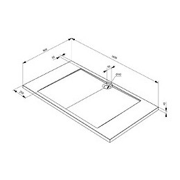 Receveur De Douche Extra Plat En Polybéton Slim 160 X 90 Cm