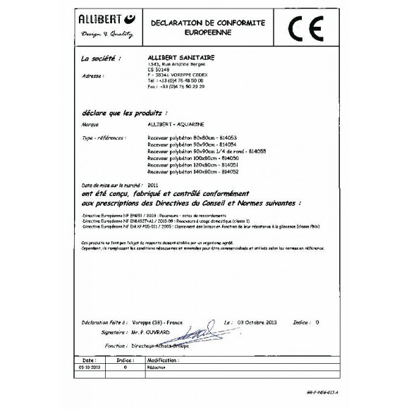 Receveur De Douche Extra Plat En Polybéton Slim 80 X 80 Cm