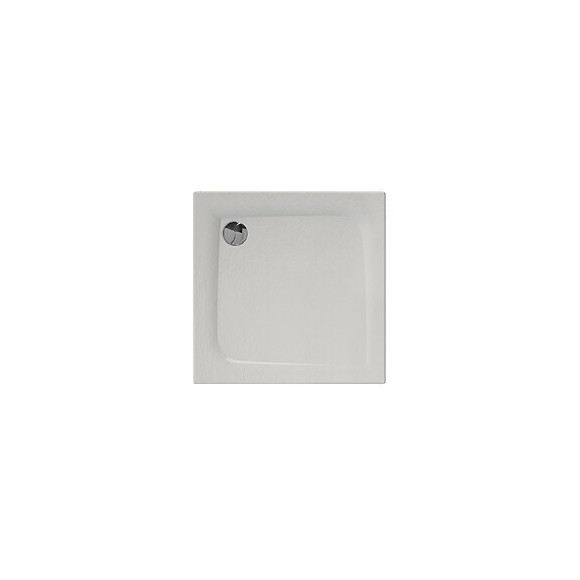 Receveur De Douche Extra-plat Texture Effet Pierre Mooneo Carre 80 X 80 Cm Blanc