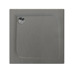 Receveur De Douche Extra-plat Texture Effet Pierre Mooneo Carre 80 X 80 Cm Gris