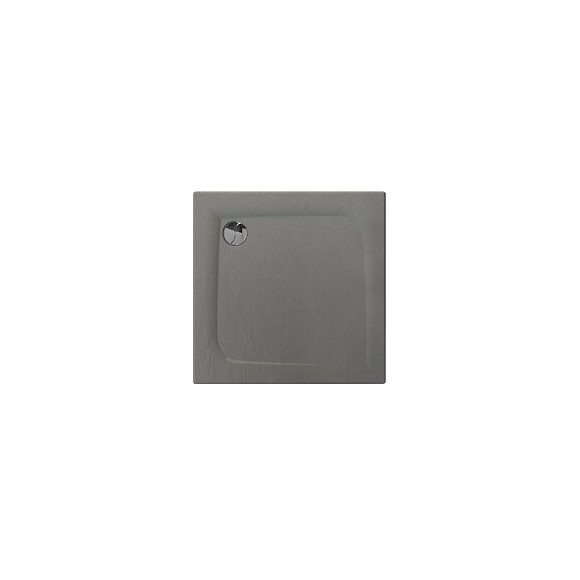 Receveur De Douche Extra-plat Texture Effet Pierre Mooneo Carre 80 X 80 Cm Gris