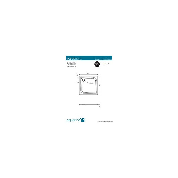 Receveur De Douche Extra-plat Texture Effet Pierre Mooneo Carre 80 X 80 Cm Noir