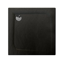 Receveur De Douche Extra-plat Texture Effet Pierre Mooneo Carre 80 X 80 Cm Noir