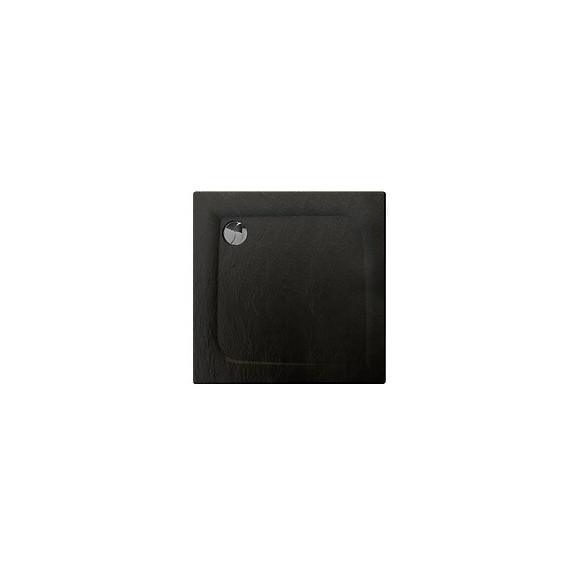 Receveur De Douche Extra-plat Texture Effet Pierre Mooneo Carre 80 X 80 Cm Noir