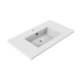 Plan De Toilette En Céramique Simple Vasque 80 Cm Tobi