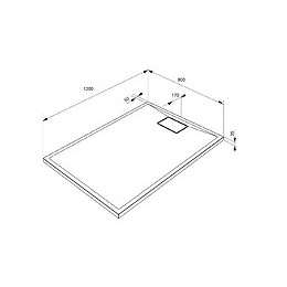 Receveur De Douche Extra-plat Texture Effet Pierre Terreno Rectangle 120 X 80 Cm Gris