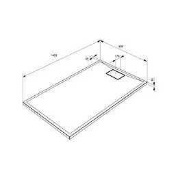 Receveur De Douche Effet Pierre Terreno 140 X 90 Noir