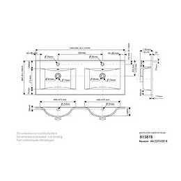 Plan De Toilette En Céramique Double Vasque 120 Cm Soft
