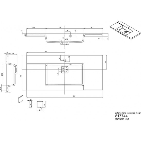 Plan De Toilette Simple Vasque 100 Cm King