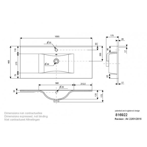 Plan De Toilette Simple Vasque 100 Cm Soft
