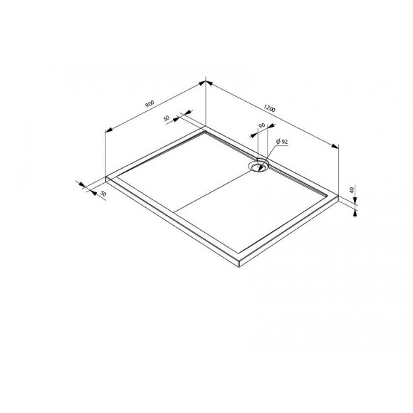 Receveur De Douche Extra Plat En Polybéton Slim 120 X 90 Cm