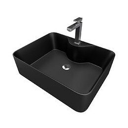 Vasque À Poser Rectangle En Céramique Noire - 48x37x13.5cm - Rectangular Dark