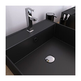 Vasque À Poser Carrée En Céramique Noire - 40x40x14cm - Squary Dark