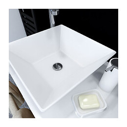 Vasque À Poser Carrée En Céramique 42x42x13cm - Aslant