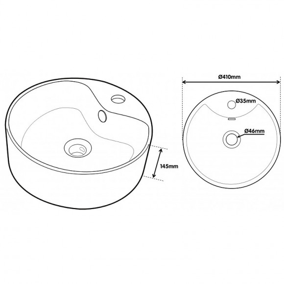 Vasque À Poser Curve Ronde Blanche