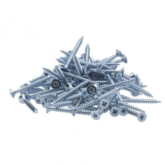 Vis À Bois Tête Fraisée Pz Zinguée Vissal Filet Total 3x25 Mm  X100 Vis