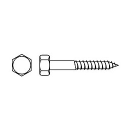 Tirefond Tête Hexagonale Zingué Vissal 8x50 Mm  X5 Tirefonds