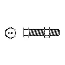 Boulon Tête Hexagonale Et Écrou Vissal Finition Zinguée Ø6 X 20 Mm  Lot De 16