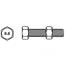 Boulon Tête Hexagonale Et Écrou Vissal Finition Zinguée Ø10 X 30 Mm  Lot De 4