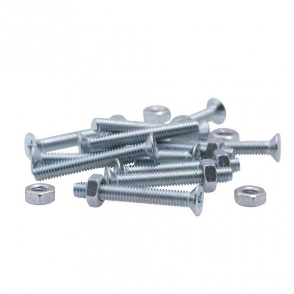 Vis À Métaux Zinguée Tête Fraisée Pz Cruciforme Vissal Ø 4x20 Mm  Lot De 14 Vis+écrou