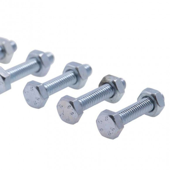 Boulon Tête Hexagonale Et Écrou Vissal Finition Zinguée Ø4 X 25 Mm  Lot De 18