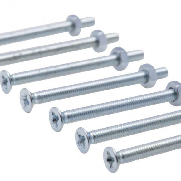 Vis À Métaux Zinguée Tête Fraisée Pz Cruciforme Vissal Ø 6x50 Mm  Lot De 6 Vis+écrou