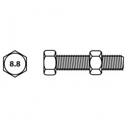 Boulon Tête Hexagonale Et Écrou Vissal Finition Zinguée Ø4 X 20 Mm  Lot De 20