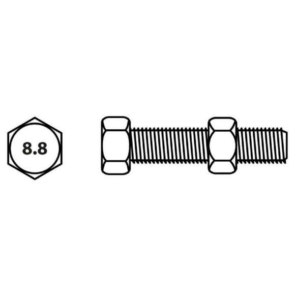 Boulon Tête Hexagonale Et Écrou Vissal Finition Zinguée Ø5 X 20 Mm  Lot De 20