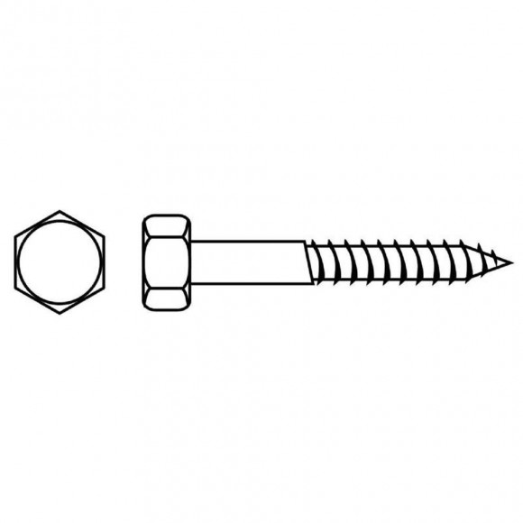 Tirefond Tête Hexagonale Zingué Vissal 6x40 Mm  X8 Tirefonds