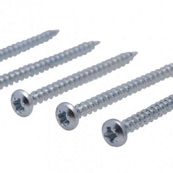 Vis Agglo Tête Ronde Pz Zinguée Cruciforme Vissal 5x60 Mm  Lot De 5 Vis