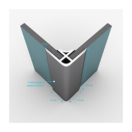Profilé D’angle Chrome Pour Panneau Mural - 15x15x2100 Mm – Corner Mural Chrome