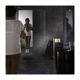 Paroi De Douche Fixe Avec Bande Effet Miroir Integre 120x195 Cm