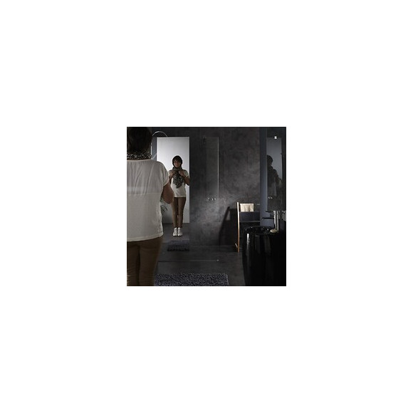 Paroi De Douche Fixe Avec Bande Effet Miroir Integre 120x195 Cm