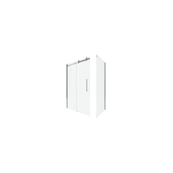 Paroi Porte De Douche Coulissante + Retour 120x80cm - Railroad Chromed 120 Front-80