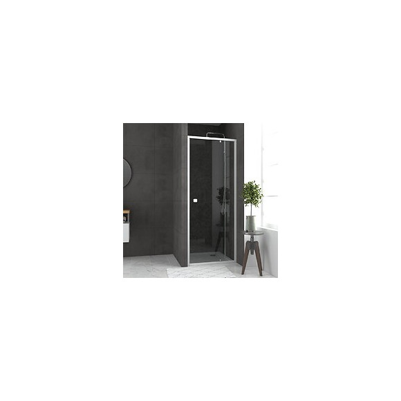 Pack Porte De Douche Coulissante Blanc De 79 À 80x185cm + Receveur 80x80 - Whity Slide