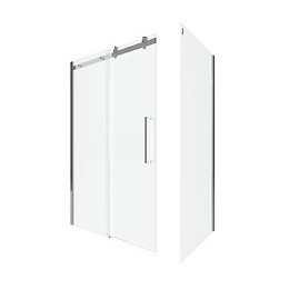 Paroi Porte De Douche Coulissante + Retour 140x80cm - Railroad Chromed 140 Front-80