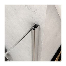 Paroi En Verre Avec Bande Miroir Pour Douche À L'italienne - 140x200 - Bras De Maintien