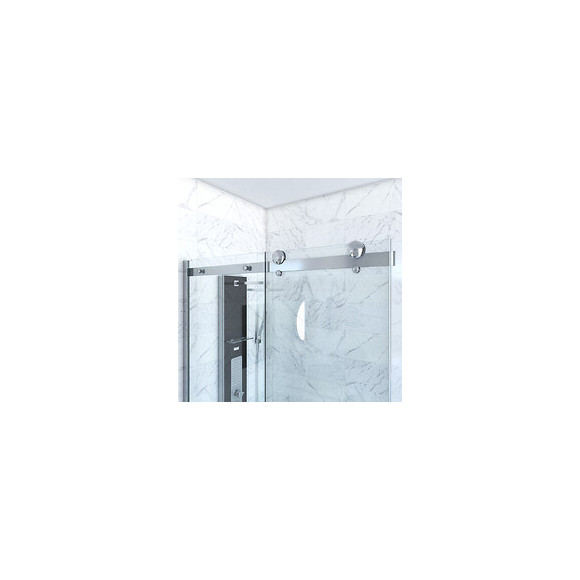 Paroi Porte De Douche Coulissante + Retour 140x80cm - Railroad Chromed 140 Front-80