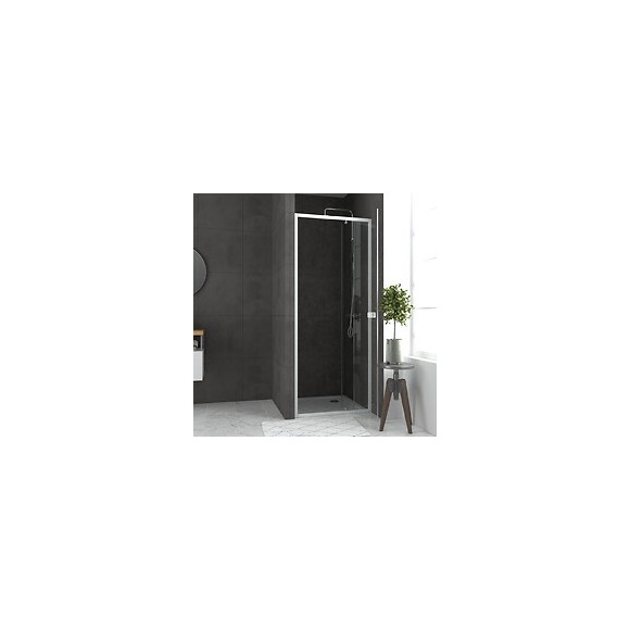 Pack Porte De Douche Coulissante Blanc De 79 À 80x185cm + Receveur 80x80 - Whity Slide