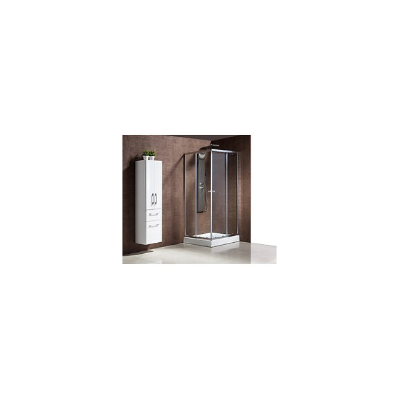 Dolce : Paroi De Douche D'angle : L 90 X L 90 X H 198 Cm, Receveur Inclus, Structure En Aluminium Haute Qualité