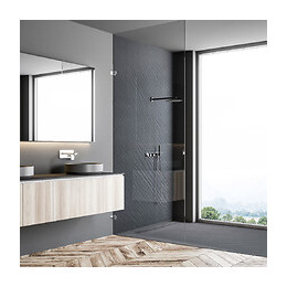 Paroi De Douche En Résine Imitation Pierre 250 X 100 Cm Gris Ardoise