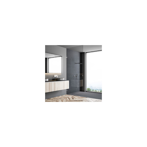 Paroi De Douche En Résine Imitation Pierre 250 X 100 Cm Gris Ardoise