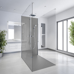 Paroi De Douche En Résine Imitation Pierre 200 X 100 Cm Roche De Mer