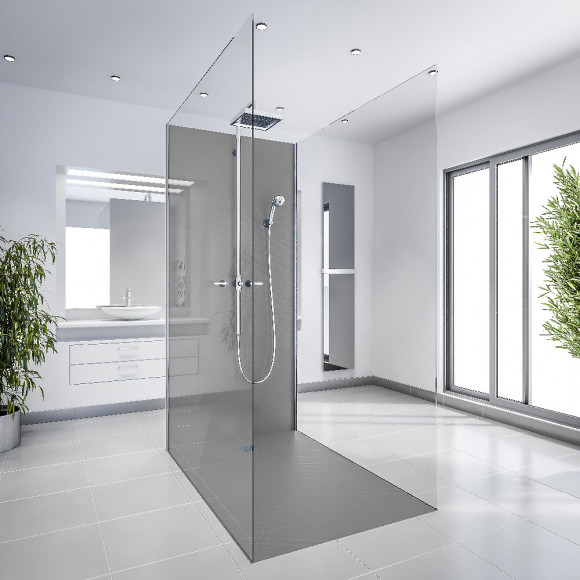 Paroi De Douche En Résine Imitation Pierre 200 X 100 Cm Roche De Mer