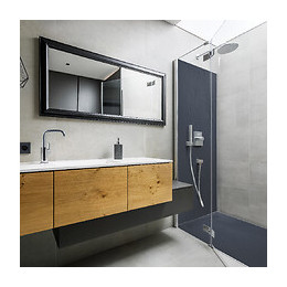 Panneau D'habillage Mural En Résine Gris Ardoise Imitation Pierre - 200 X 100 Cm