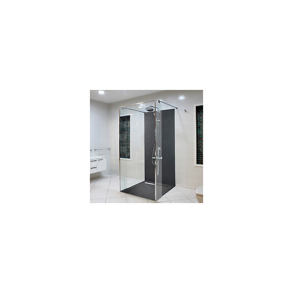 Paroi De Douche En Pierre Naturelle 200 X 100 Cm Graphite Noir