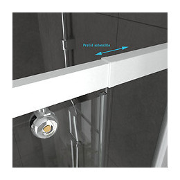 Pack Porte De Douche Pivotante Blanc De 79 À 90x185cm + Retour 90 Verre 5mm - Whity Pivot
