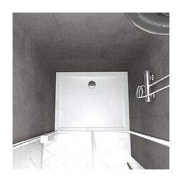 Pack Porte De Douche Coulissante Blanc 100x185cm - Extensible + Receveur 80x100 - Whity Slide