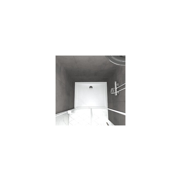 Pack Porte De Douche Coulissante Blanc 100x185cm - Extensible + Receveur 80x100 - Whity Slide